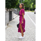 Tiffany | Damen Florales Wickel Midikleid Mit V-Ausschnitt