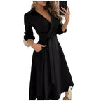Georgia | Langarm Wickelkleid Mit Kragen Und Bindegürtel