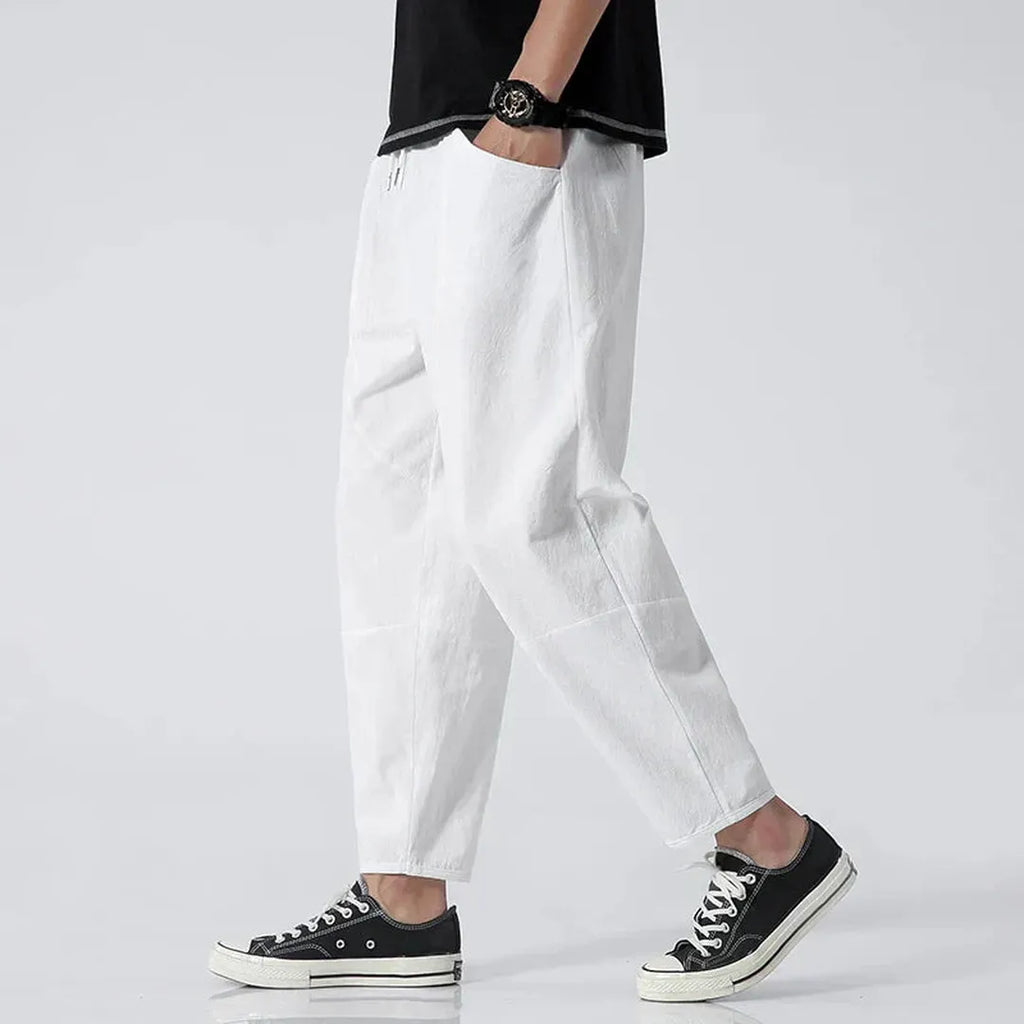 Zachary | Herren Verkürzte Tapered Hose Mit Kordelzug