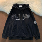 Hunter | Herren Oversize Hoodie Mit Reißverschluss Und Frontprint