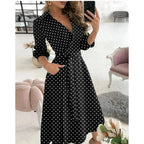 Georgia | Langarm Wickelkleid Mit Kragen Und Bindegürtel
