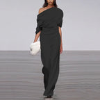 Teagan | Damen One-Shoulder Jumpsuit Mit Drapiertem Oberteil