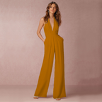Helena | Damen Neckholder Jumpsuit Mit Ärmellosem Schnitt Und Taillierter Passform