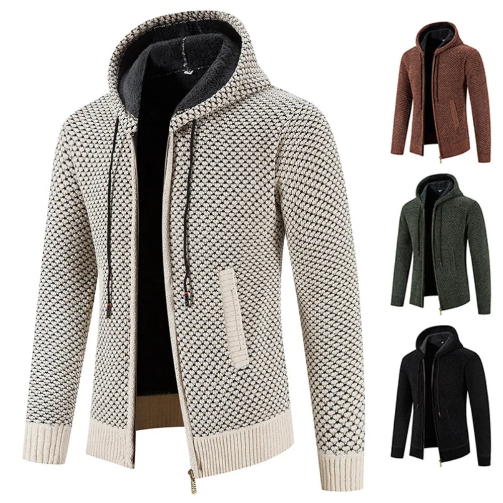 Dylan | Herren Strickjacke Mit Reißverschluss Und Kapuze
