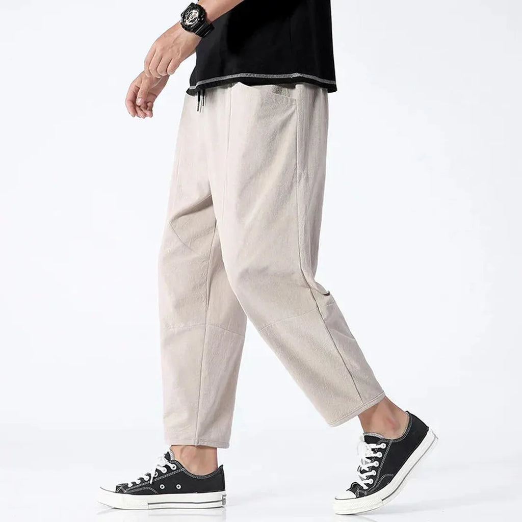 Zachary | Herren Verkürzte Tapered Hose Mit Kordelzug