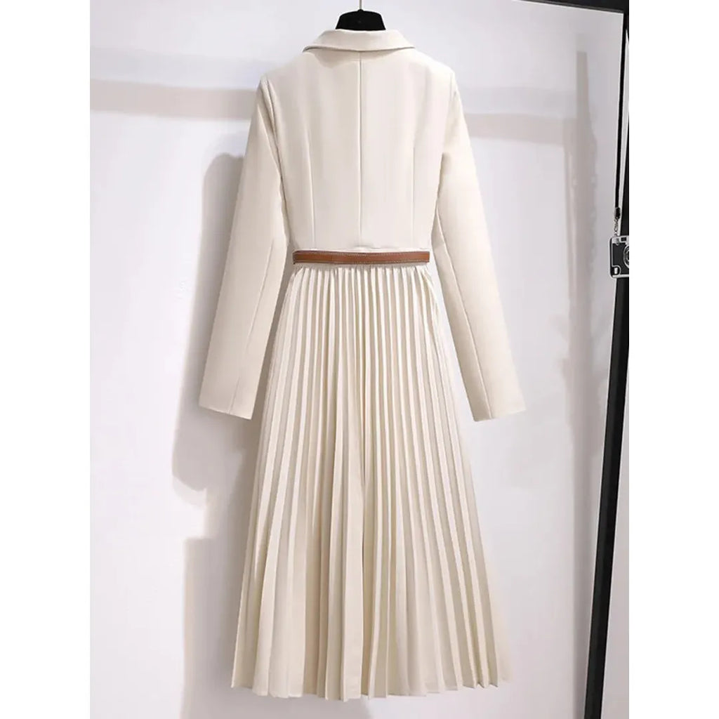 Madison | Damen Plissiertes A-Linien Midi Kleid