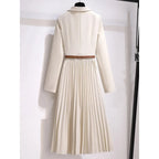 Madison | Damen Plissiertes A-Linien Midi Kleid