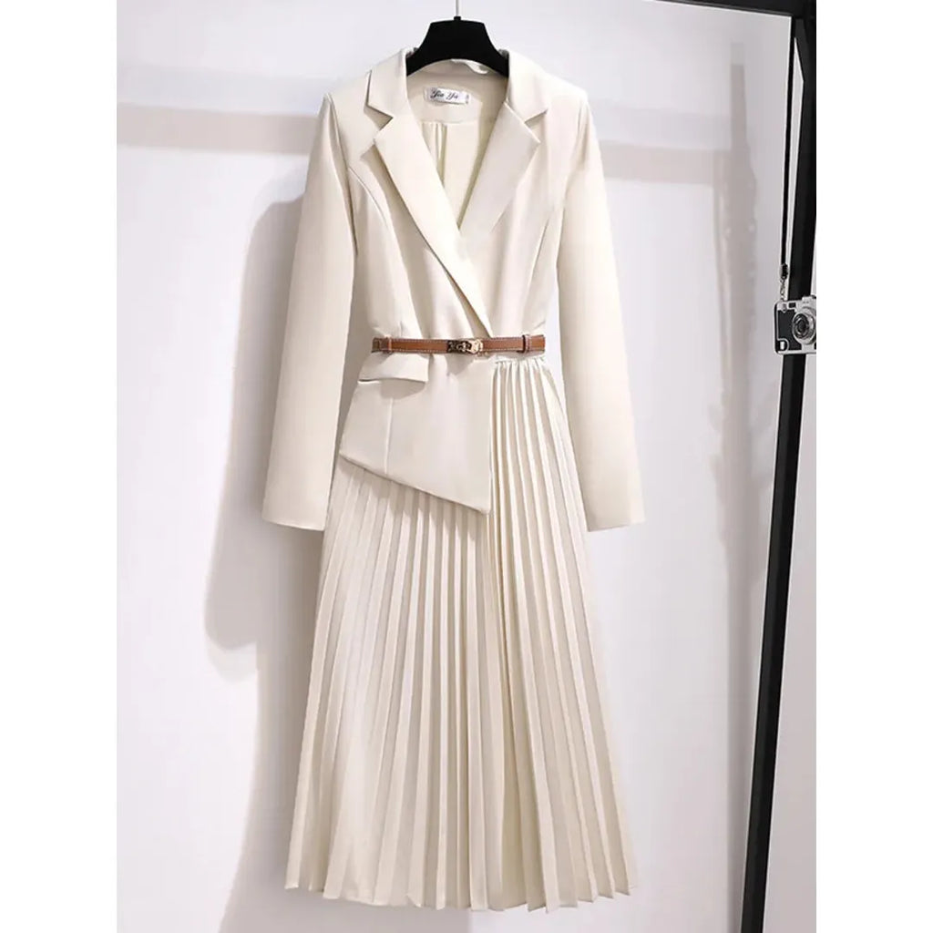 Madison | Damen Plissiertes A-Linien Midi Kleid