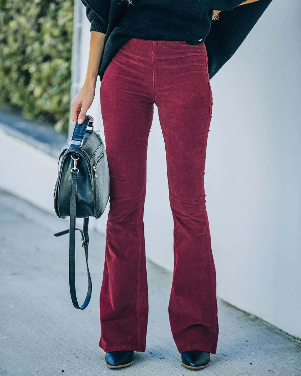 Ruby | Damen Schlaghose Aus Cord Mit Rippstruktur
