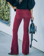 Ruby | Damen Schlaghose Aus Cord Mit Rippstruktur