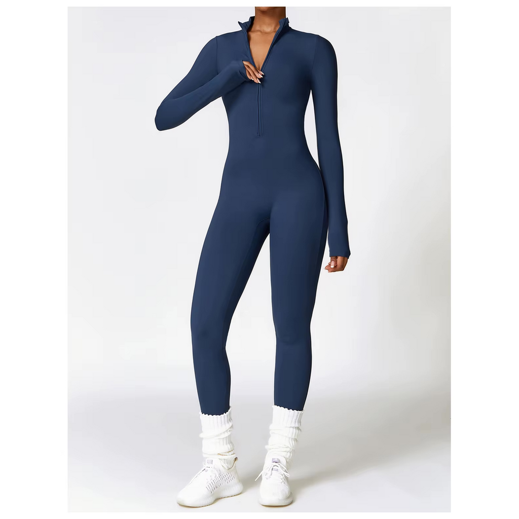 Ava | Damen Jumpsuit mit Stretchanteil und verstellbarem Kragen