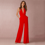 Helena | Damen Neckholder Jumpsuit Mit Ärmellosem Schnitt Und Taillierter Passform