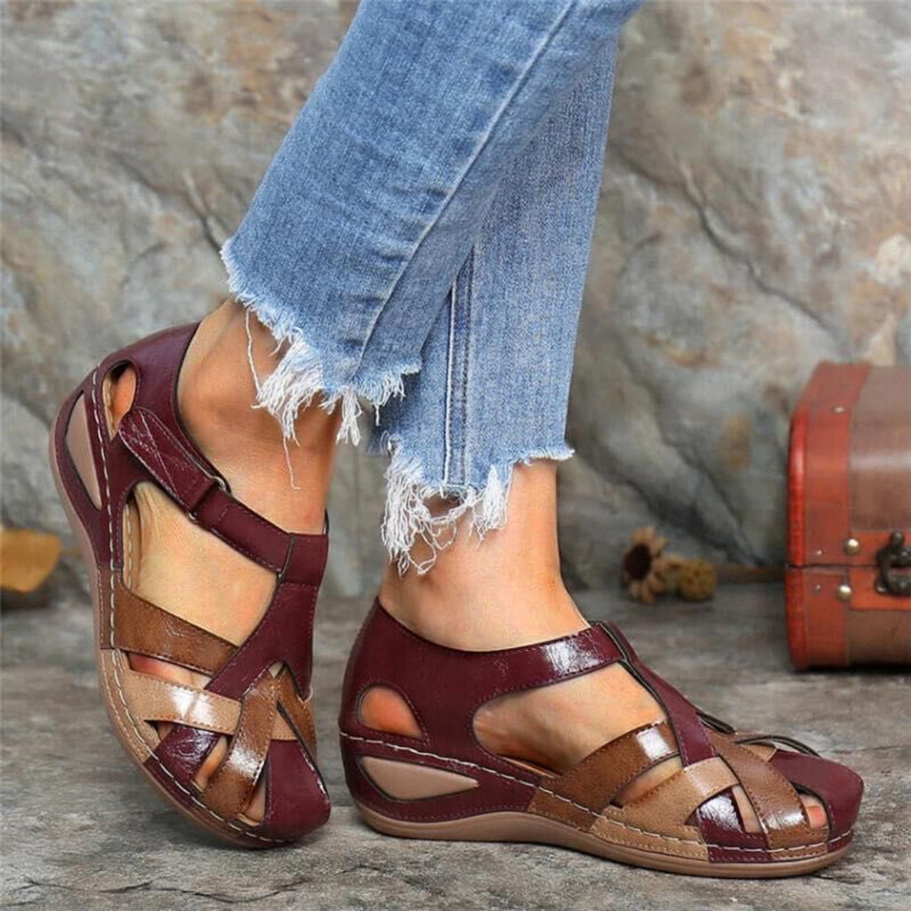 Marina | Damen Colourblock Sandalen Mit Geschlossener Zehenpartie