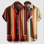 Ryan | Herren Hemd Mit Knopfleiste Und Retro Streifen