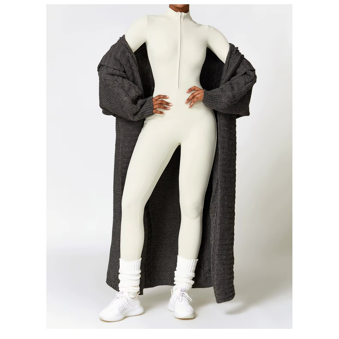 Ava | Damen Jumpsuit mit Stretchanteil und verstellbarem Kragen