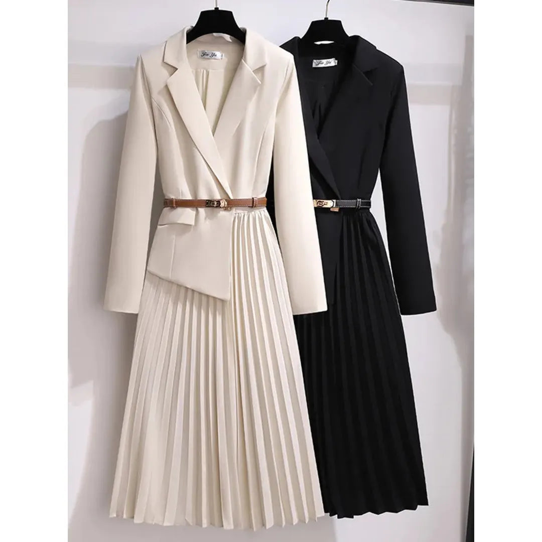 Madison | Damen Plissiertes A-Linien Midi Kleid