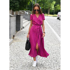 Penelope | Damen Midi Kleid Mit Blumenprint Und Bindegürtel