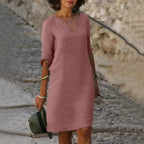 Brielle | Damen Mini Kleid Mit V-Ausschnitt Und 3/4-Ärmeln