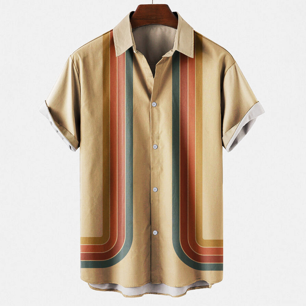 Ryan | Herren Hemd Mit Knopfleiste Und Retro Streifen