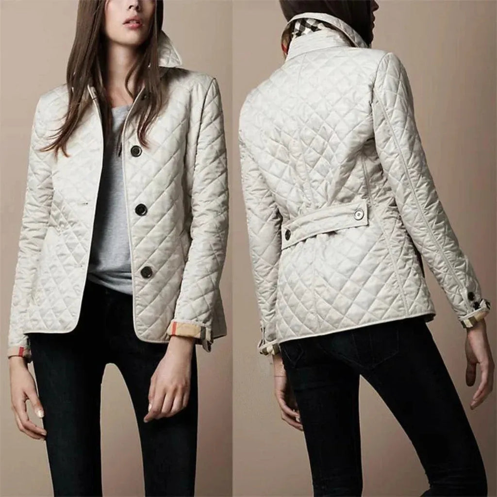 Vanessa | Damen Steppjacke Mit Rautensteppung Und Knopfleiste