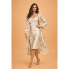 Vera | Damen Satin Zweiteiler Mit Cover-Up Overlay