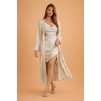 Vera | Damen Satin Zweiteiler Mit Cover-Up Overlay