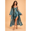 Vera | Damen Satin Zweiteiler Mit Cover-Up Overlay