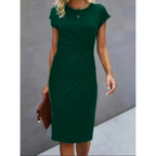 Felicity | Damen Midikleid Mit Kurzen Ärmeln Und Geraffter Seitenpartie