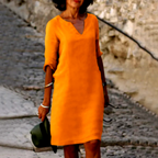 Brielle | Damen Mini Kleid Mit V-Ausschnitt Und 3/4-Ärmeln