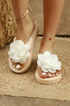 Nova | Damen Plateau Sandalen Mit Blumenriemen