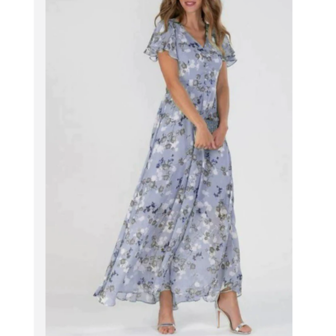 Isabelle | Damen Florales Maxi Hochzeitsgast Kleid