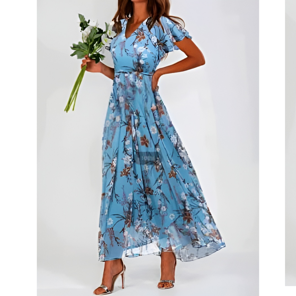 Isabelle | Damen Florales Maxi Hochzeitsgast Kleid