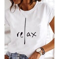 Saylor | Damen Weißes T-Shirt Mit Rundhalsausschnitt Und Schriftprint