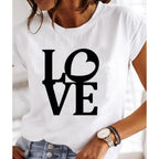 Saylor | Damen Weißes T-Shirt Mit Rundhalsausschnitt Und Schriftprint
