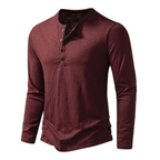 Aaron | Herren Langarm Henley Shirt Mit Knopfleiste