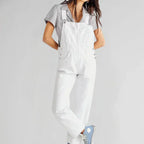 Chloe | Damen Denim Jumpsuit mit figurbetontem Schnitt und Knopfleiste