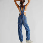 Chloe | Damen Denim Jumpsuit mit figurbetontem Schnitt und Knopfleiste