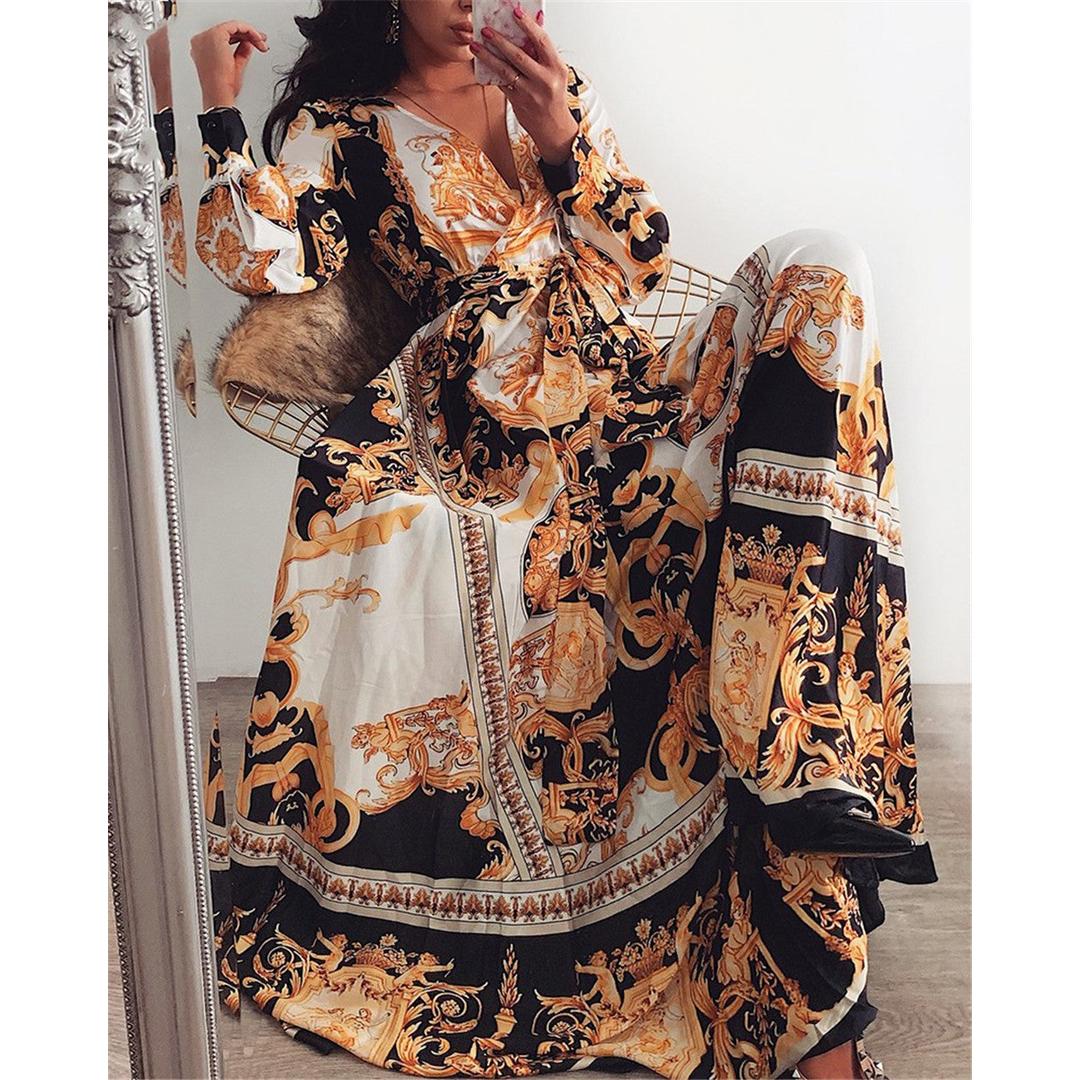 Brooke | Damen Boho Maxi Kleid Mit V-Ausschnitt