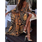 Brooke | Damen Boho Maxi Kleid Mit V-Ausschnitt