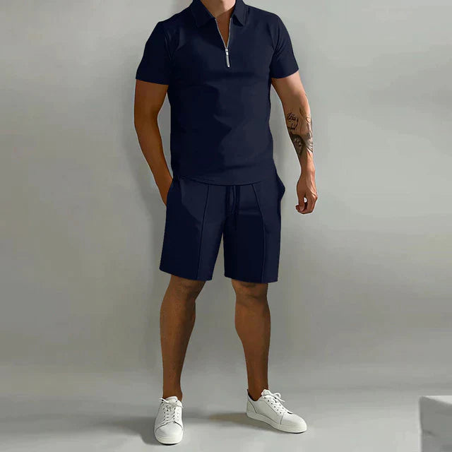 Justin | Herren Zweiteiliges Set Mit Poloshirt Und Shorts