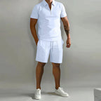 Justin | Herren Zweiteiliges Set Mit Poloshirt Und Shorts