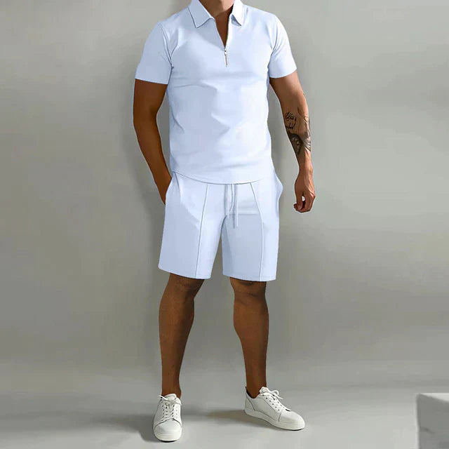 Justin | Herren Zweiteiliges Set Mit Poloshirt Und Shorts