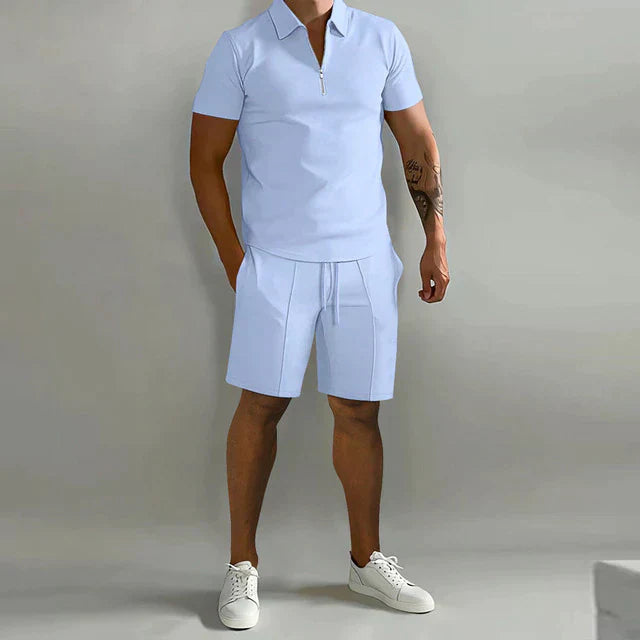 Justin | Herren Zweiteiliges Set Mit Poloshirt Und Shorts