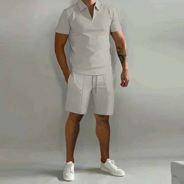 Justin | Herren Zweiteiliges Set Mit Poloshirt Und Shorts