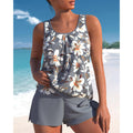 Hannah | Damen Tankini mit floralem Muster und Rundhalsausschnitt