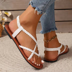 Sasha | Damen Flache Sandalen Mit Geflochtenen Riemen