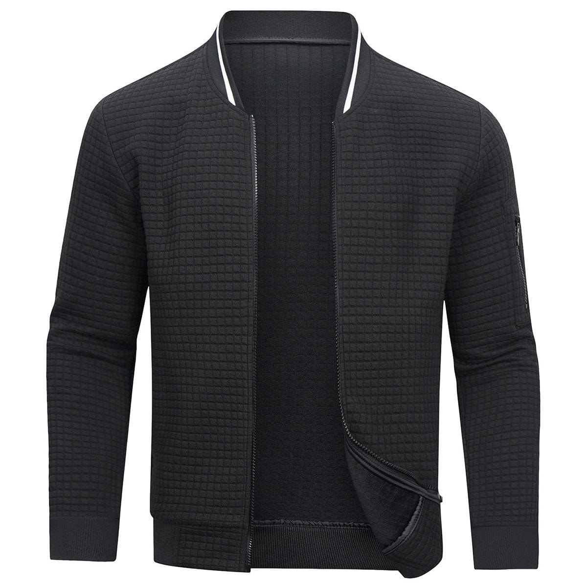 Logan | Herren Gesteppter Pullover Mit Reißverschluss Und Rippkragen