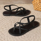 Sasha | Damen Flache Sandalen Mit Geflochtenen Riemen
