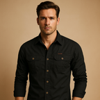 Derek | Herren Baumwoll Cargo Hemd Mit Brusttaschen