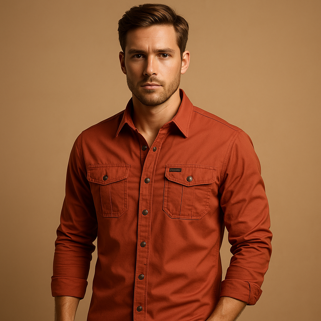 Derek | Herren Baumwoll Cargo Hemd Mit Brusttaschen